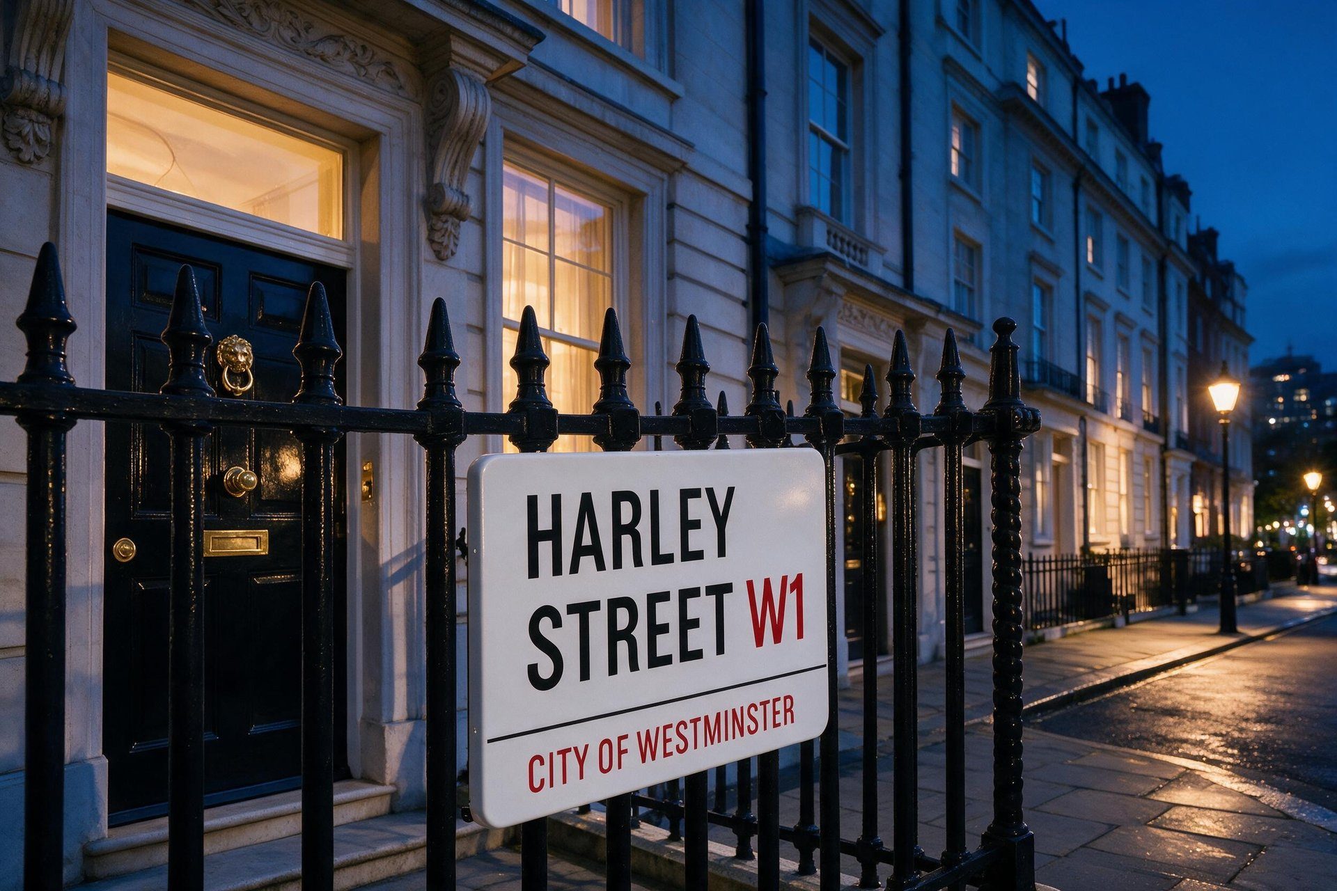 Harley Street at dusk