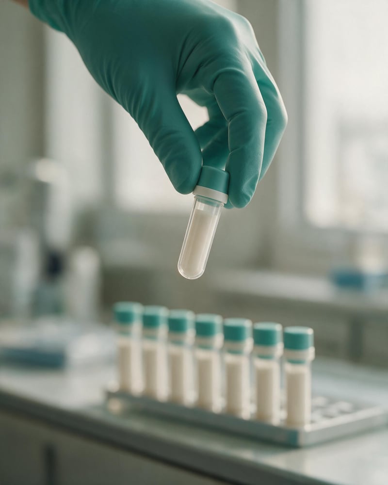 Blood sample tubes in a private clinic